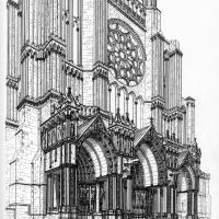 Cathédrale Notre-Dame de Chartres - Drawing of south transept elevation and porch
