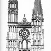 Cathédrale Notre-Dame de Chartres - Drawing of western frontispiece