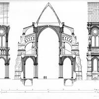 Cathédrale Notre-Dame de Chartres - Transverse section, exterior and interior elevations