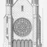 Église Notre-Dame de Dijon - Drawing, transept elevation
