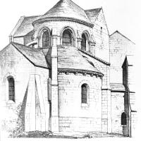 Église Sainte-Marie-Madeleine de Domont - Drawing, exterior, east chevet