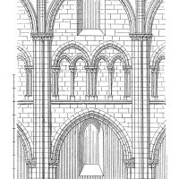 Collégiale Notre-Dame-du-Fort d'Étampes - Drawing of nave elevation
