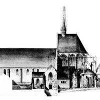 Église Saint-Pierre-Saint-Paul de Gallardon - Drawing, longitudinal elevation, south