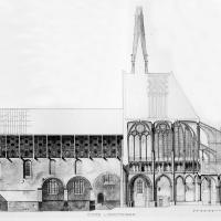 Église Saint-Pierre-Saint-Paul de Gallardon - Drawing, longitudinal section, south