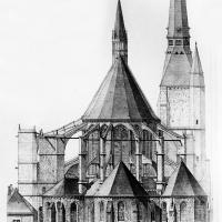 Église Saint-Pierre-Saint-Paul de Gallardon - Drawing, chevet elevation