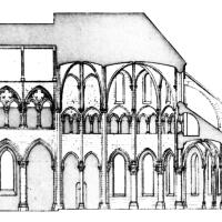 Église Saint-Pierre-Saint-Paul de Gonesse - Drawing, longitudinal section, south chevet
