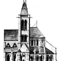 Église Saint-Pierre-Saint-Paul de Gonesse - Drawing, longitudinal elevation, south chevet