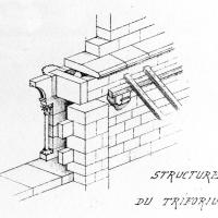 Église de la Nativité de la Sainte-Vierge de Jouy-le-Moutier - Drawing, structure of triforium