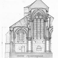 Église de la Nativité de la Sainte-Vierge de Jouy-le-Moutier - Drawing, transverse section