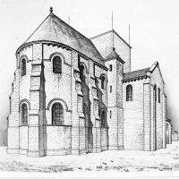 Église Saint-Michel de Juziers - Perspective drawing of chevet