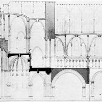 Cathédrale Notre-Dame de Lausanne - Drawing, longitudinal section