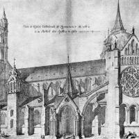 Cathédrale Notre-Dame de Lausanne - Drawing, exterior, south elevation