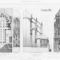Cathédrale Saint-Julien du Mans - Floorplan, sections and elevation of chevet