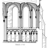 Cathédrale Saint-Julien du Mans - Longitudinal section of radiating chapel