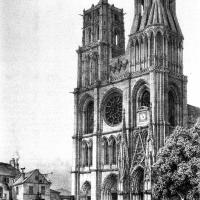 Collégiale Notre-Dame de Mantes-la-Jolie - Perspective view of western frontispiece before restoration