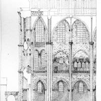 Collégiale Notre-Dame de Mantes-la-Jolie - Transverse section of western frontispiece, narthex and nave