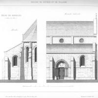 Église Saint-Étienne de Mareil-Marly - Drawing, longitudinal elevation of nave and chevet
