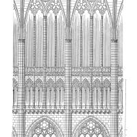 Cathédrale Saint-Étienne de Metz - Drawing, longitudinal elevation