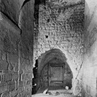 Abbaye du Mont-Saint-Michel - Interior, Notre-Dame-Sous-Terre before restoration, north wall of the nave seen from the south nave