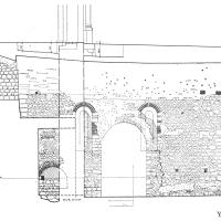 Abbaye du Mont-Saint-Michel - Notre-Dame-Sous-Terre before restoration, longitudinal section of the south nave towards the south wall