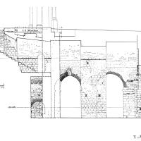 Abbaye du Mont-Saint-Michel - Notre-Dame-Sous-Terre before restoration. Longitudinal section of the northern nave near the middle
