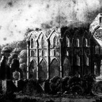 Abbaye de Cherlieu - Drawing, ruins of north transept and nave