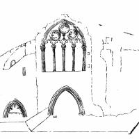 Abbaye de Cherlieu - Drawing, ruins of western frontispiece (1820)