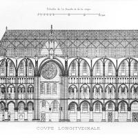 Église Notre-Dame - Drawing, longitudinal section