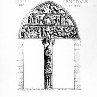 Église Notre-Dame - Drawing, western frontispiece, central portal, sculpture