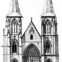 Église Notre-Dame - Drawing, western frontispiece