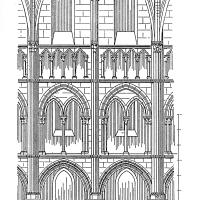 Église Notre-Dame - Drawing, longitudinal elvation