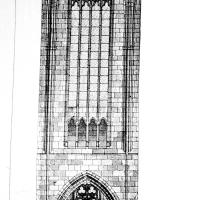 Cathédrale Saint-Just-Saint-Pasteur de Narbonne - Drawing, longitudinal elevation of one bay