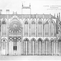 Cathédrale Saint-Just-Saint-Pasteur de Narbonne - Drawing, longitudinal section