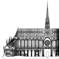 Cathédrale Sainte-Croix d'Orléans - Drawing, longitudinal section