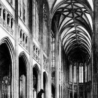 Cathédrale Sainte-Croix d'Orléans - Drawing, interior, nave (1845)