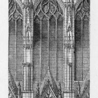 Cathédrale Sainte-Croix d'Orléans - Drawing, longitudinal elevation of nave