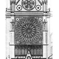 Cathédrale Notre-Dame de Paris - Drawing, south transept elevation