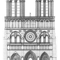 Cathédrale Notre-Dame de Paris - Drawing, western frontispiece
