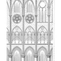 Cathédrale Notre-Dame de Paris - Drawing, longitudinal elevation