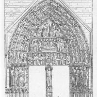 Cathédrale Notre-Dame de Paris - Drawing, western frontispiece, center portal