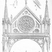 Cathédrale Notre-Dame de Paris - Drawing, upper rose window on transept