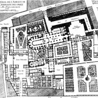 Église Saint-Germain-des-Prés - Drawing, site plan in 1723