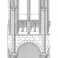 Église Saint-Germain-des-Prés - Drawing, longitudinal elevation