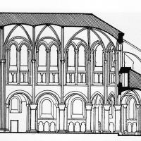 Église Saint-Germain-des-Prés - Drawing, longitudinal section of choir