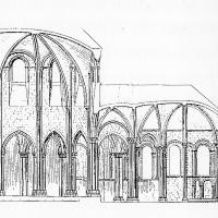 Église Saint-Martin-des-Champs - Drawing, longitudinal section of choir