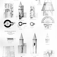 Église Saint-Martin-des-Champs - Details, sections and elevations of tower