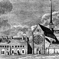 Abbaye Notre-Dame de Bonport - Drawing, general view of western frontispiece and south side