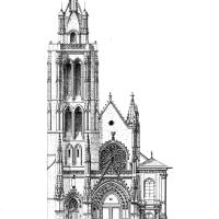 Cathédrale Saint-Maclou de Pontoise - West façade elevation