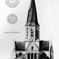 Église Notre-Dame de Puiseaux - Drawing, transverse elevation