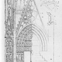 Cathédrale Notre-Dame de Rouen - Exterior, diagram of west façade central portal
